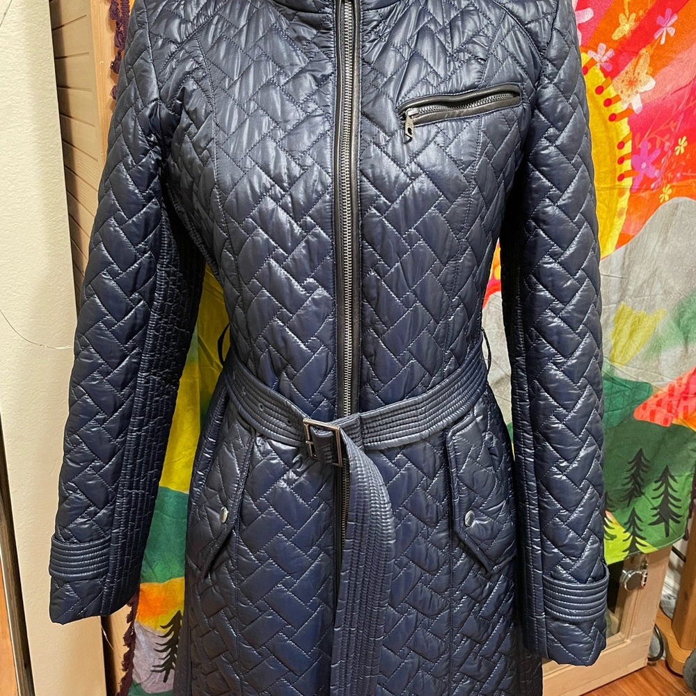 Cole Haan Quilted Dark Blue Puffer Jacket